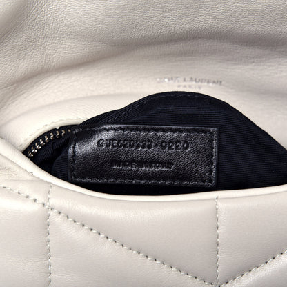 Saint Laurent Lambskin Quilted Toy Loulou Puffer Monogram Chain Satchel Crema Soft 7 of 9