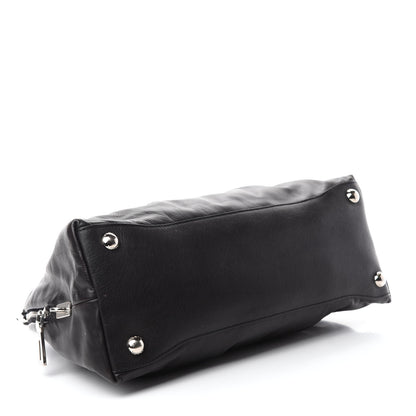 Prada Soft Calf Dome Sachel Black 4 of 11