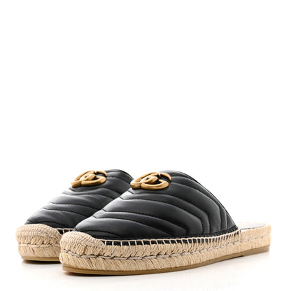 Gucci Nappa Matelasse GG Marmont Espadrille Slippers 38 Black 3 of 9