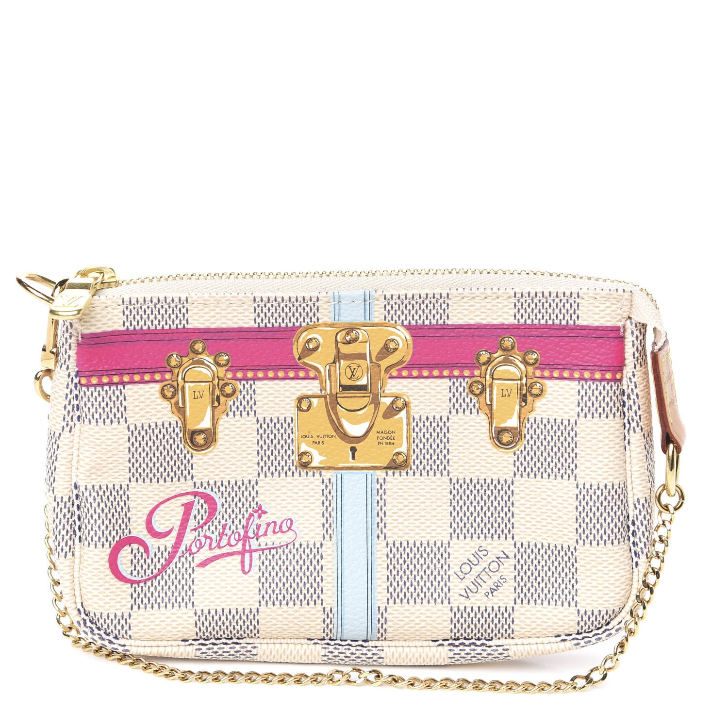 Louis Vuitton Damier Azur Summer Trunks Portofino Mini Pochette Accessories 1 of 6