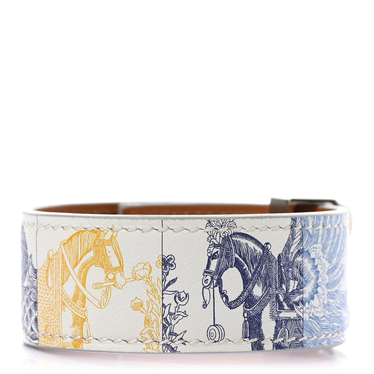 Hermes Swift Collier de Chien CDC 24 Tattoo Bracelet T2 White Soleil Bleu Saphir 4 of 6
