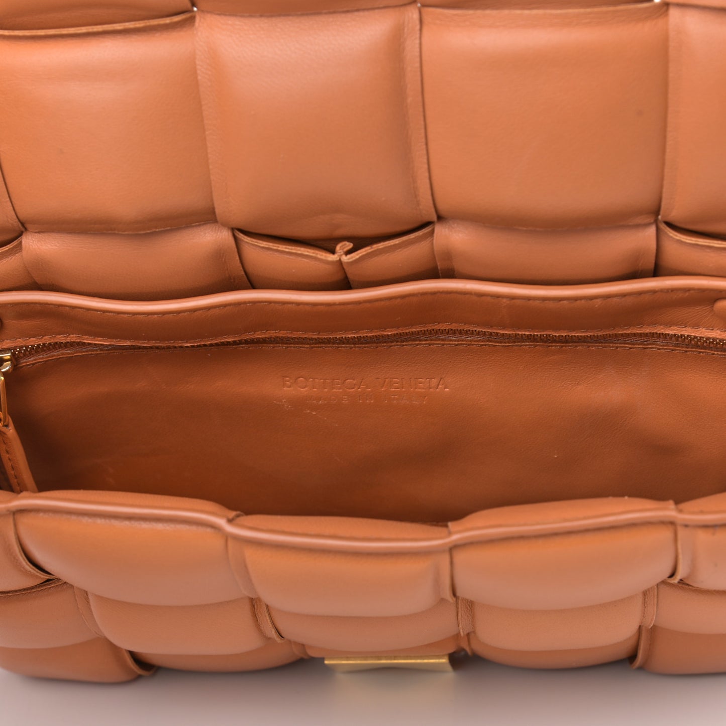 Nappa Maxi Intreccio Padded Cassette Crossbody Bag Clay