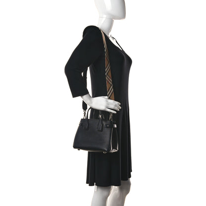 Burberry Grainy Calfskin House Check Baby Banner Tote Black 3 of 11