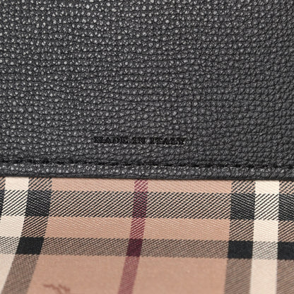 Burberry Grainy Calfskin Haymarket Check Medium Reversible Tote Black 7 of 10