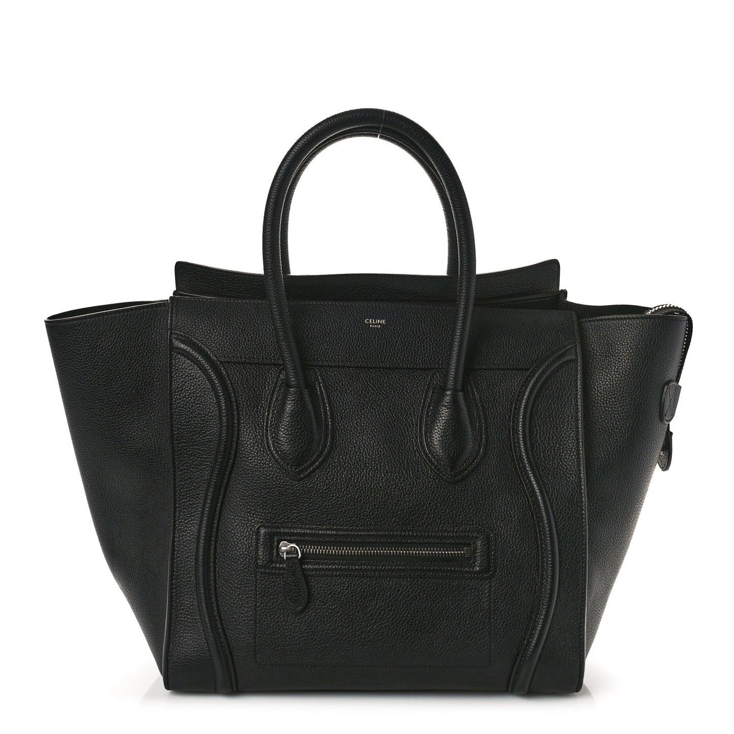 Drummed Calfskin Mini Luggage Black