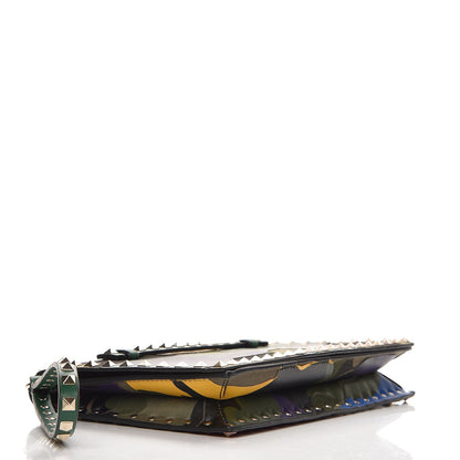 Valentino Garavani Nappa Canvas Camouflage Rockstud Wristlet Clutch Multicolor 4 of 11