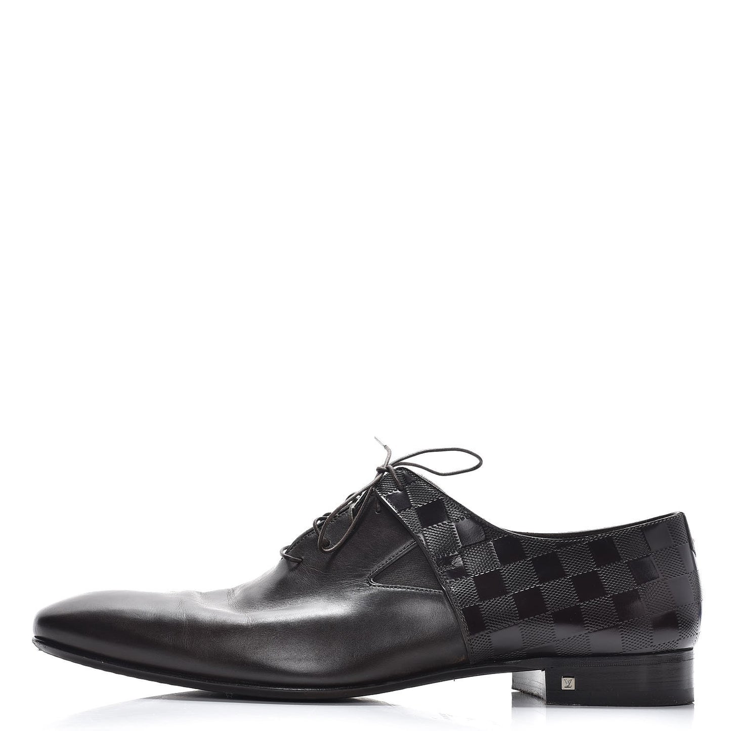Mens Calfskin Damier Delaware Lace Up Shoes 13 Brown