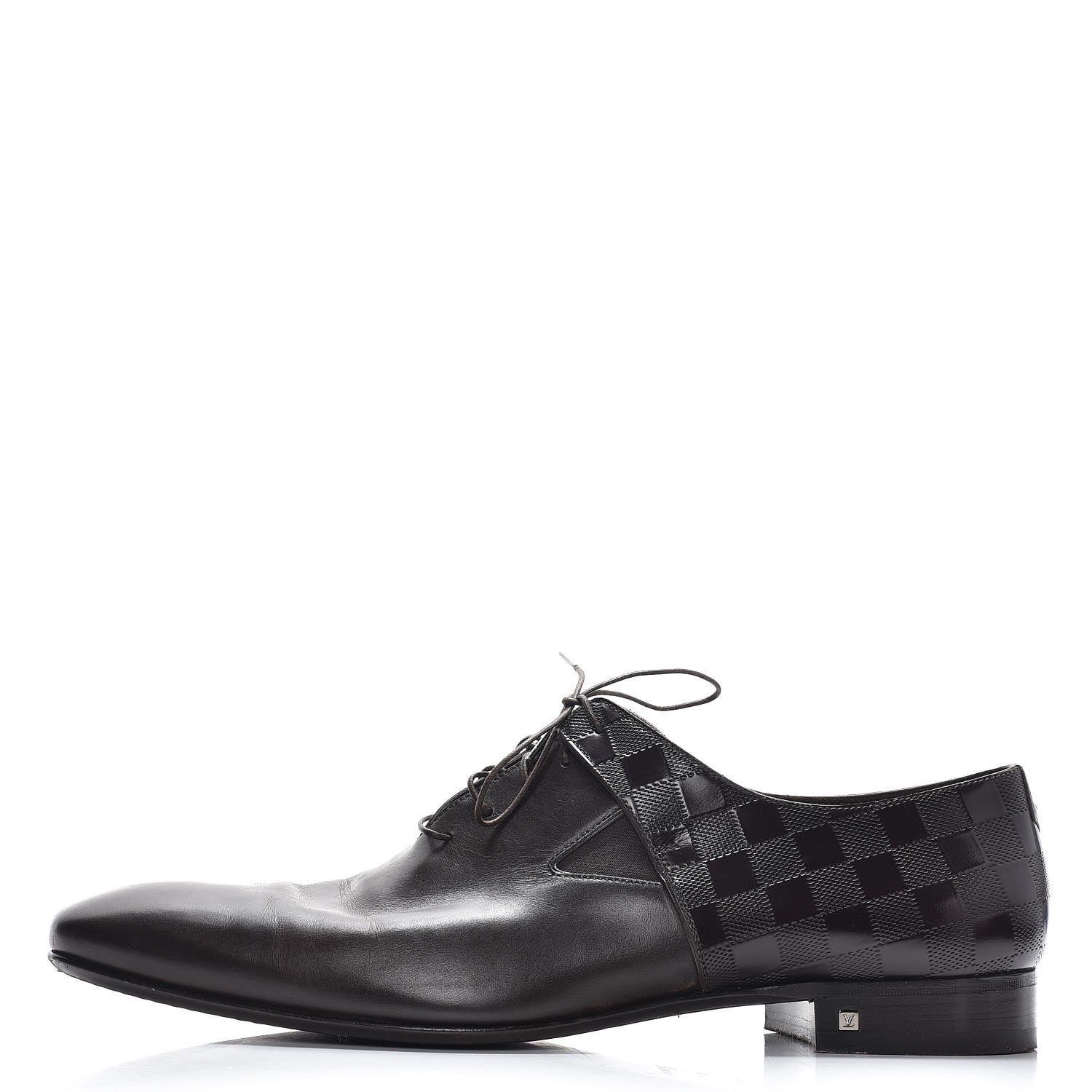 Louis Vuitton Mens Calfskin Damier Delaware Lace Up Shoes 13 Brown 1 of 10