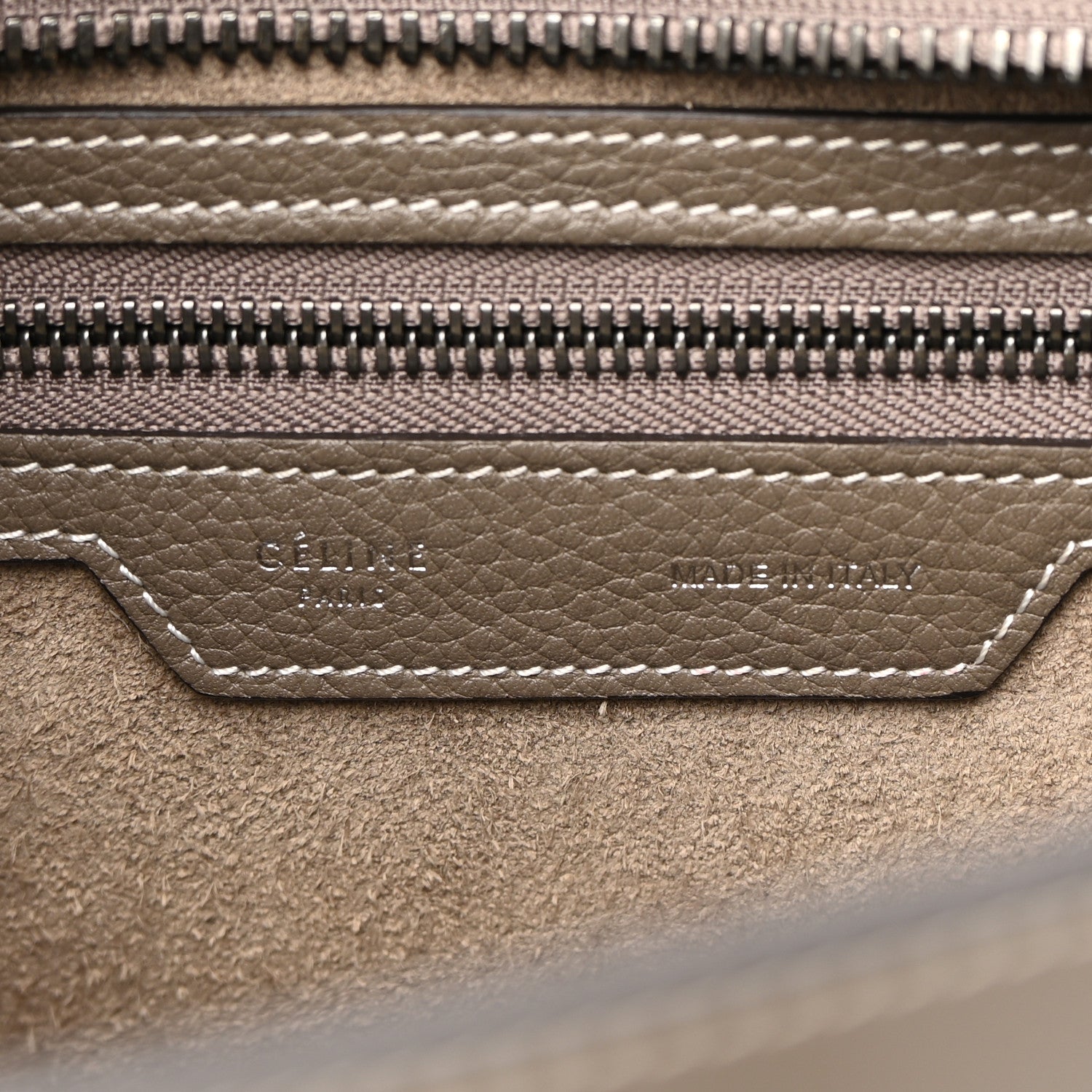 Celine Drummed Calfskin Micro Luggage Souris 5 of 10