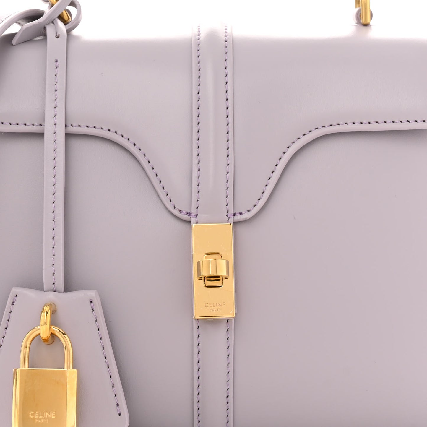Satinated Calfskin Mini 16 Top Handle Bag Lilac