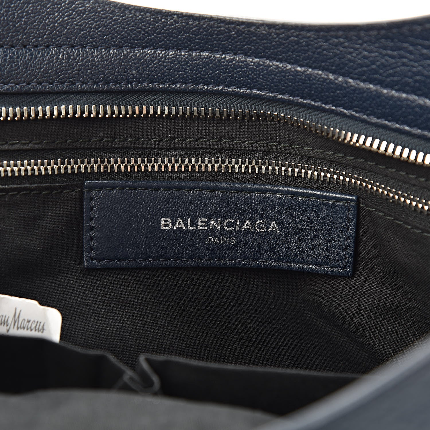 Balenciaga Chevre Silver Metallic Edge Hardware City Bleu Nuit Dark Sea 6 of 12