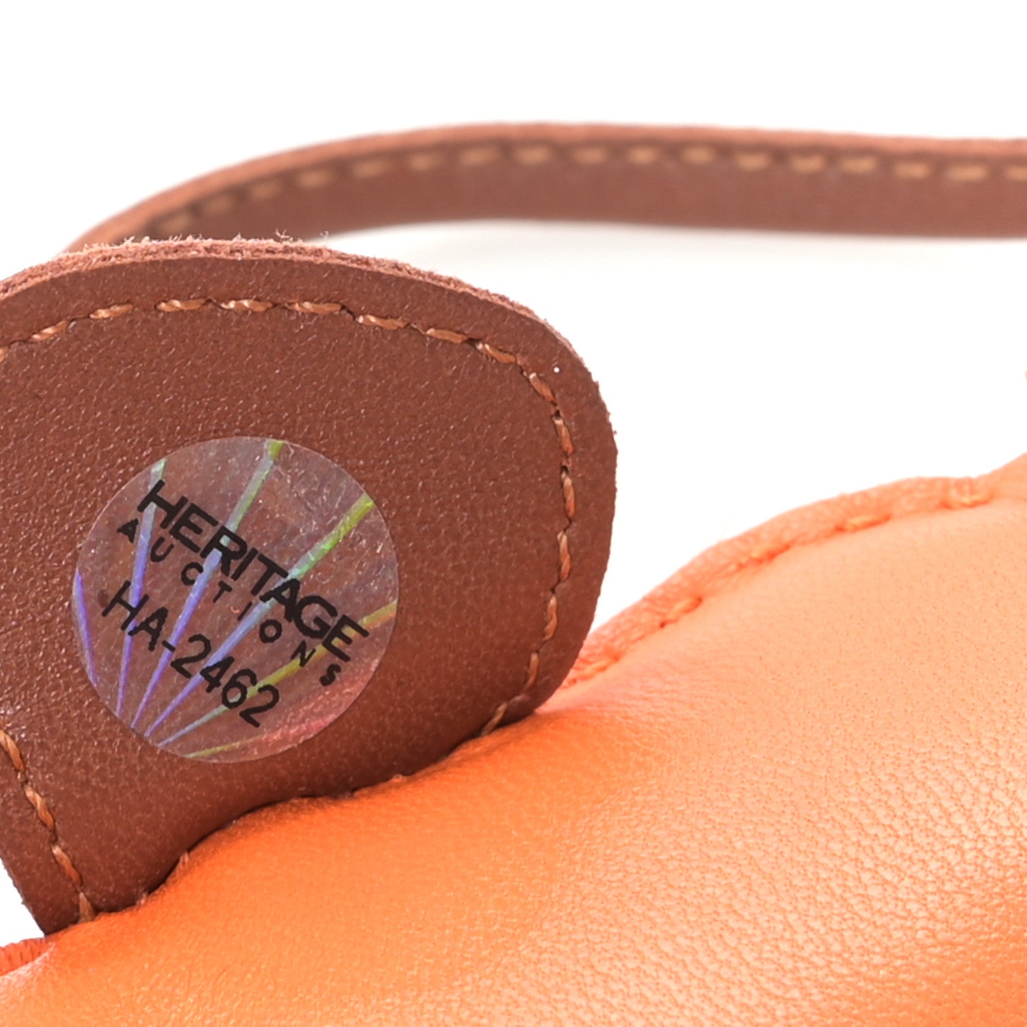 Hermes Milo Lambskin Grigri Rodeo Horse Bag Charm MM Feu Cornaline Fauve 4 of 4