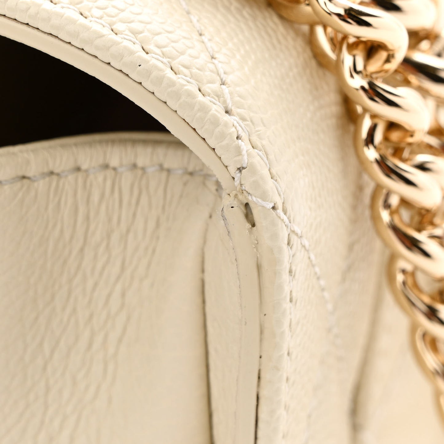 Caviar Quilted Mini Studded Flap White