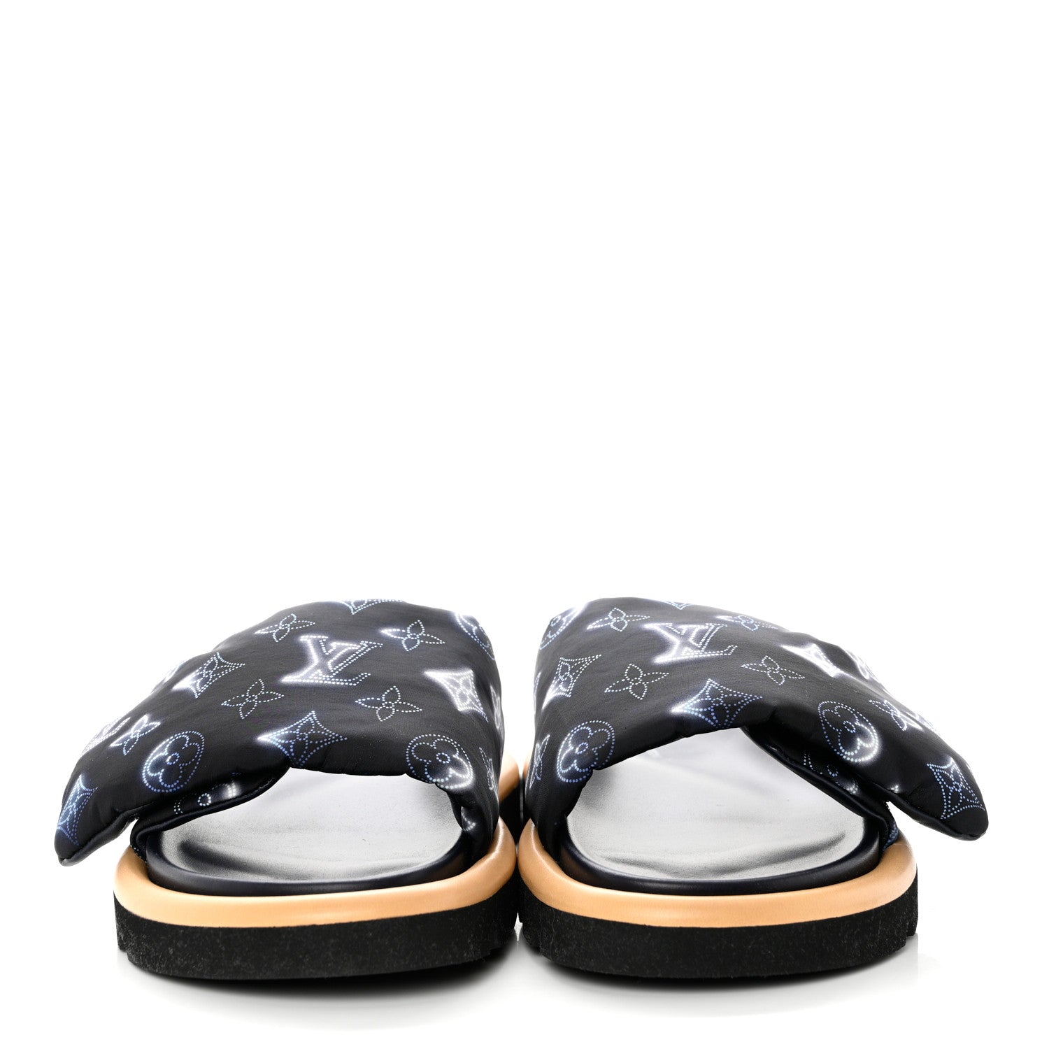 Louis Vuitton Nylon Monogram Womens Pool Pillow Comfort Mules 38 Navy Blue 2 of 7
