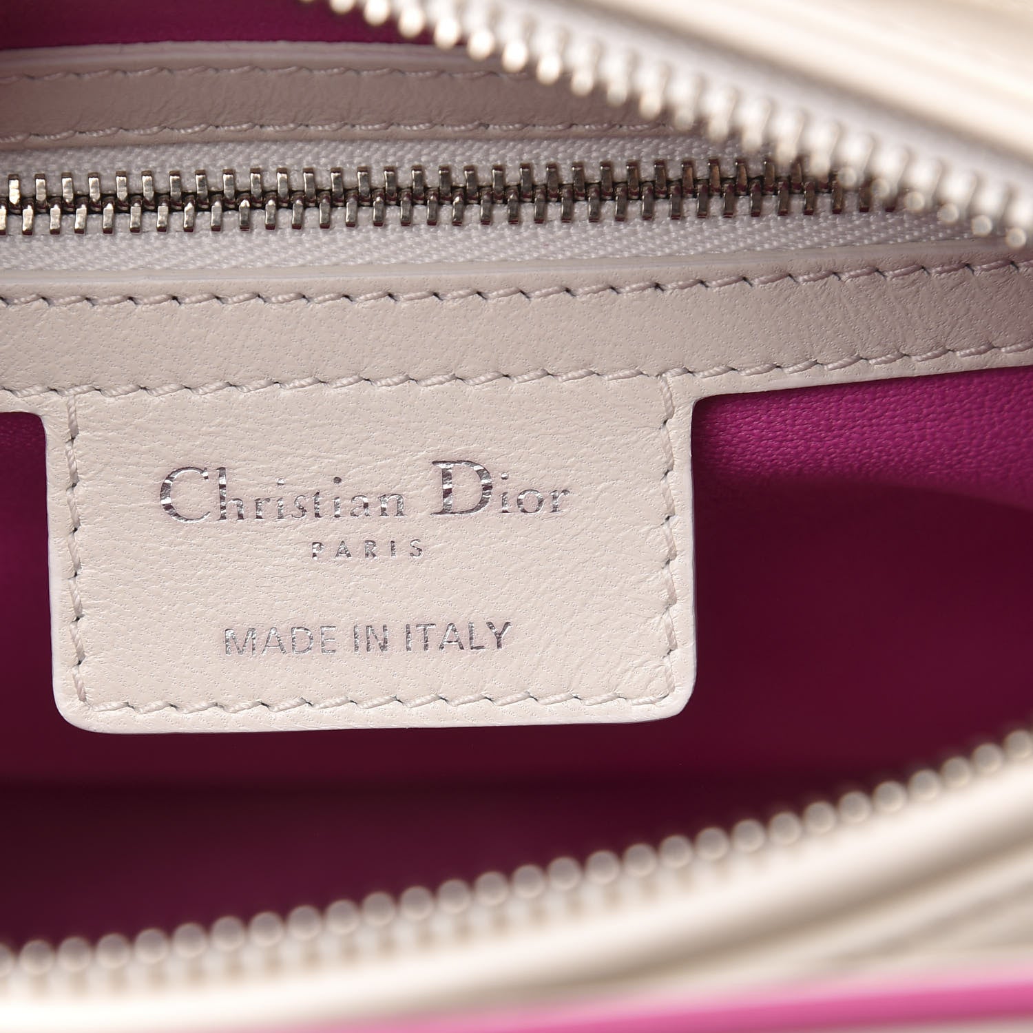 Christian Dior Lambskin Stitched Cannage Medium Lady Dior Pink White 6 of 11