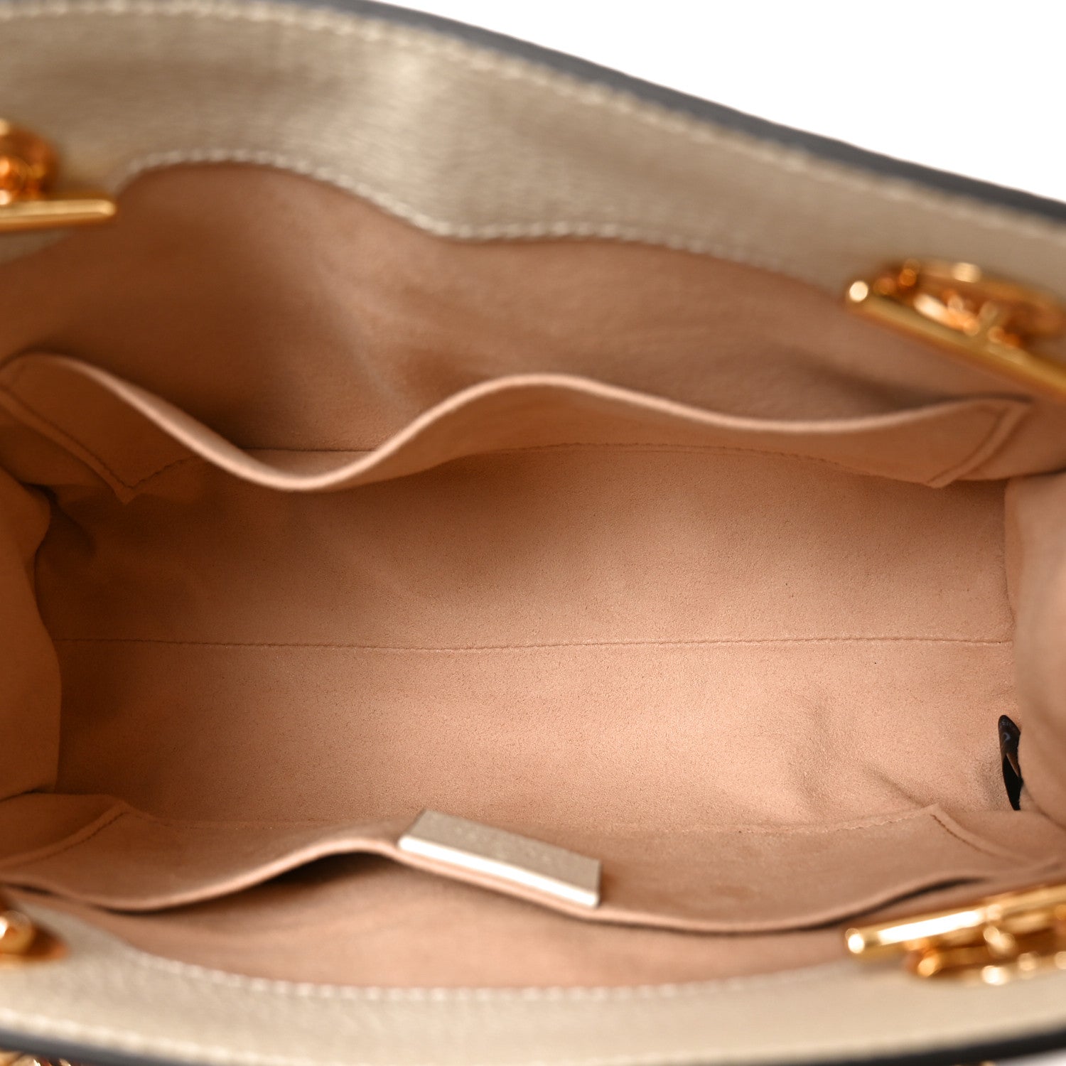 Gucci GG Supreme Monogram Flora Textured Calfskin Small Padlock Tote Beige Ebony Multicolor Mystic White 5 of 11