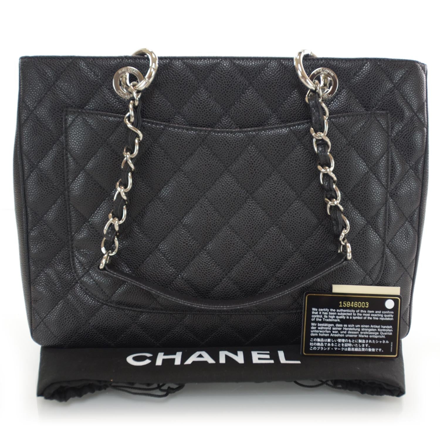 Chanel Caviar Grand Shopping Tote GST Black 3 of 8