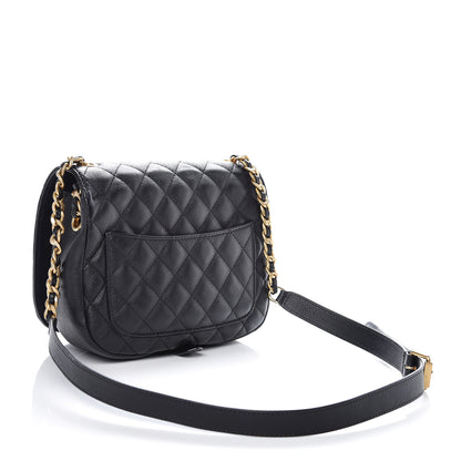 Chanel Grained Calfskin Quilted Messenger Flap Black 3 of 9
