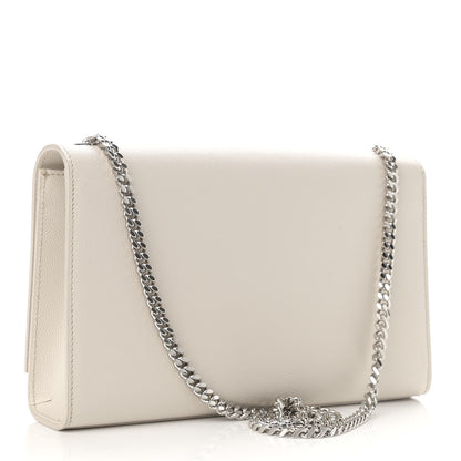 Saint Laurent Grain De Poudre Medium Classic Monogram Kate Satchel Icy White 2 of 11
