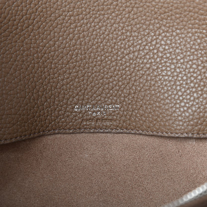 Saint Laurent Grained Calfskin Small Supple Sac De Jour Taupe 6 of 9