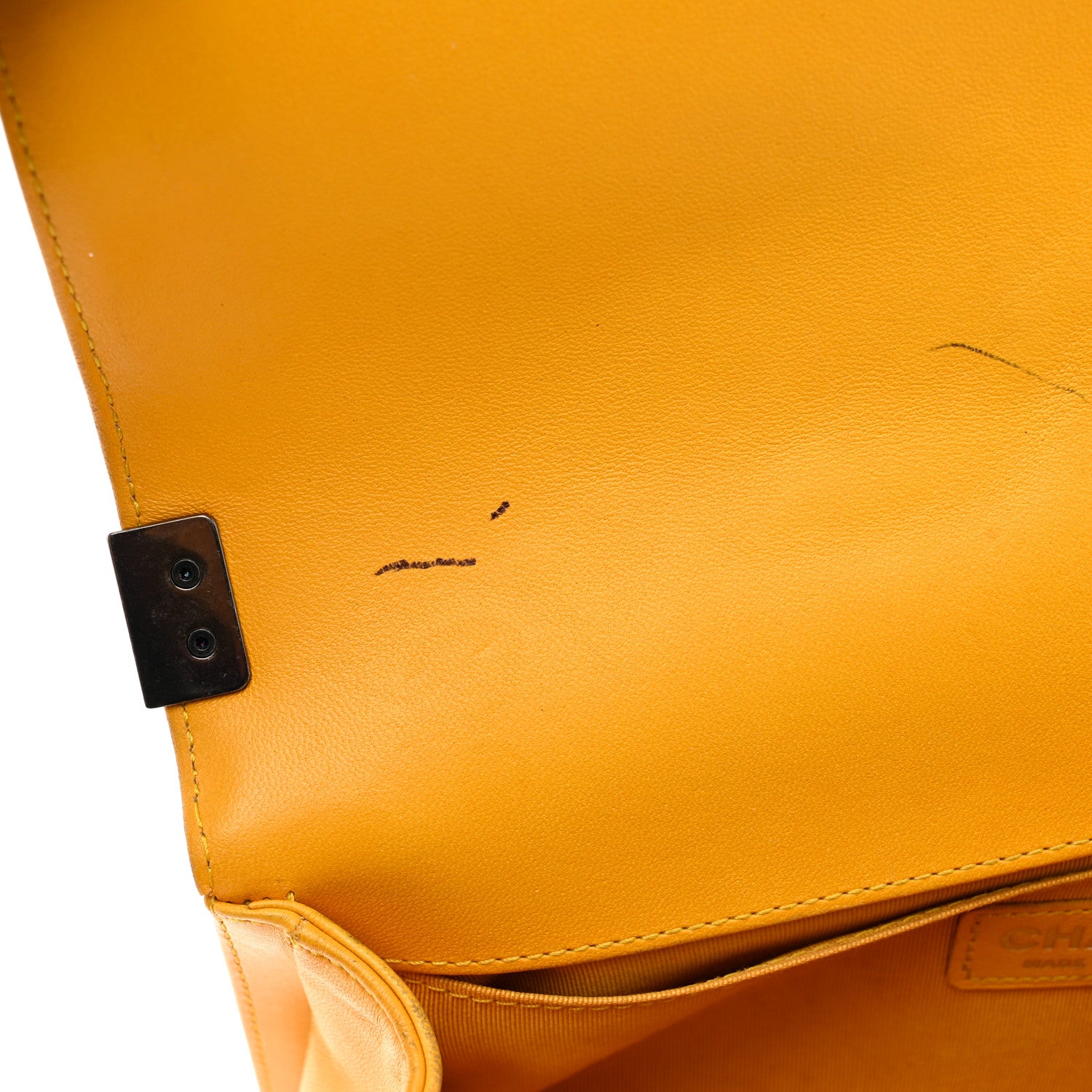 Chanel Lambskin Quilted Medium Boy Flap Yellow 12 of 17