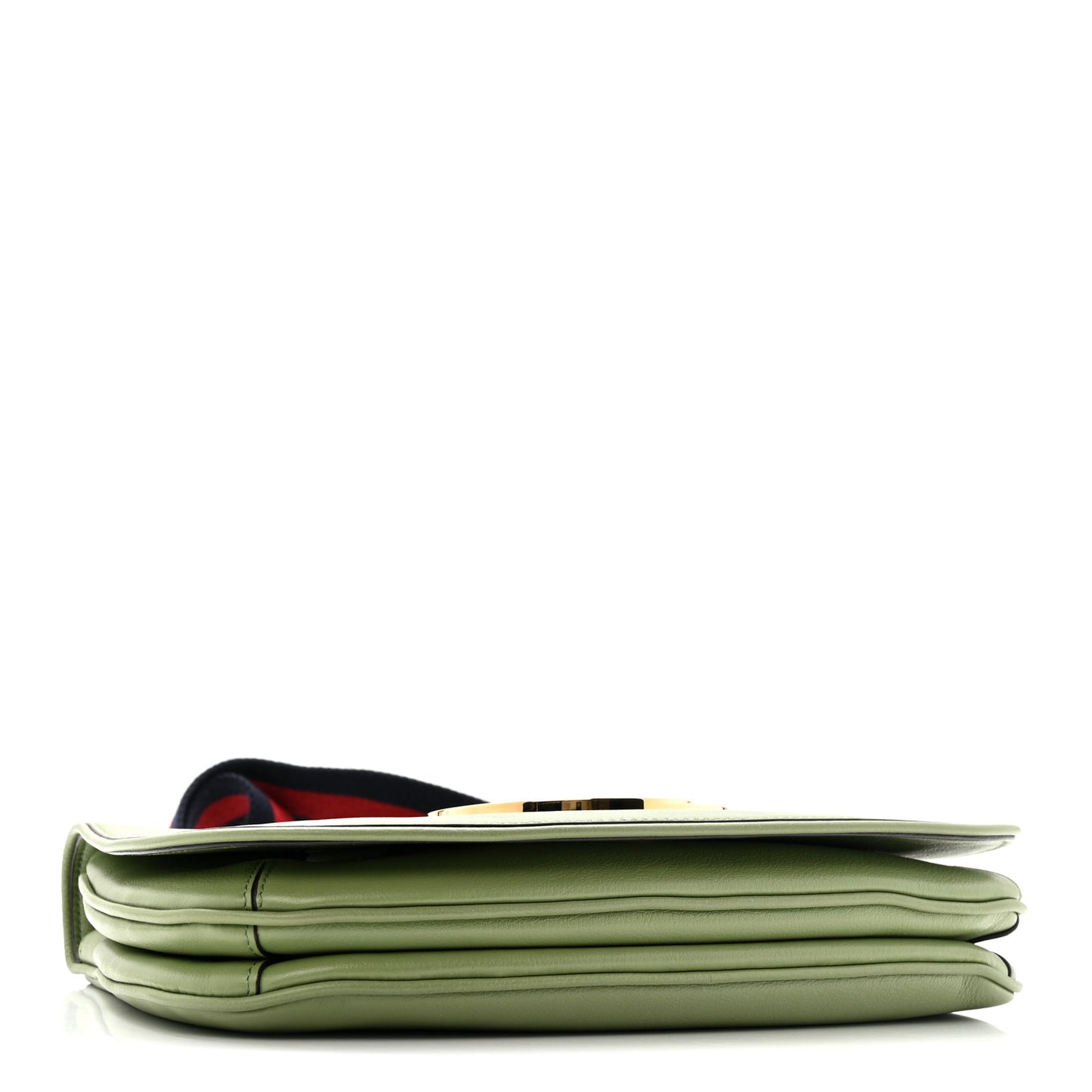 Roxy Calfskin Web Medium Blondie Top Handle Shoulder Flap Bag Salamander Green