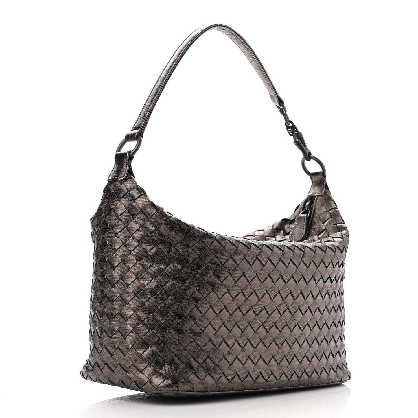 Metallic Nappa Intrecciato Small Shoulder Bag Brunito
