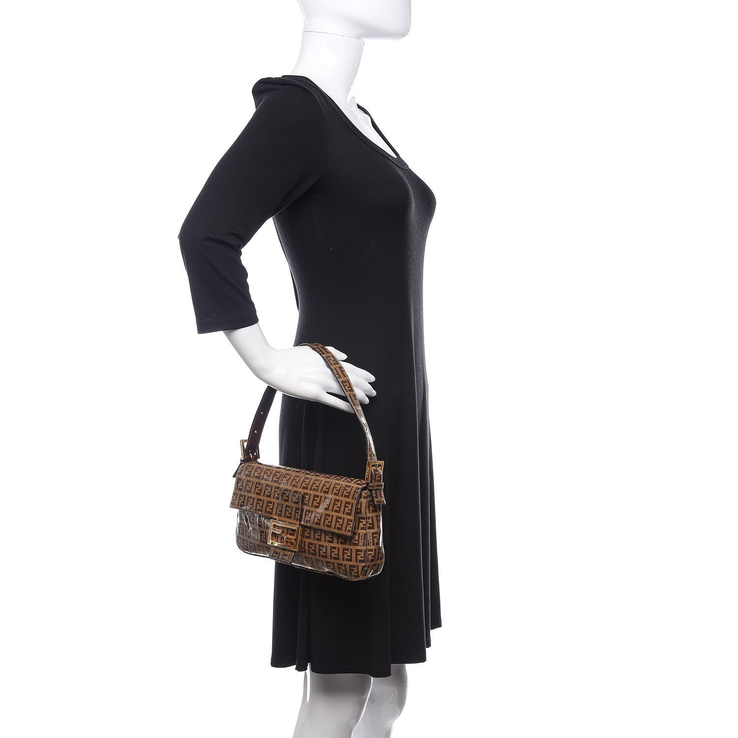 Fendi Vinyl Zucchino Baguette Tobacco 2 of 9
