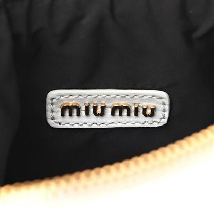 Miu Miu Iridescent Fabric Quilted Mini Spirit Ciré Bag White 6 of 10