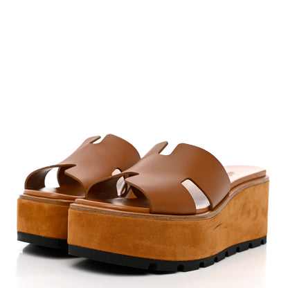 Hermes Calfskin Suede Eze 30 Sandals 38 Naturel 3 of 8