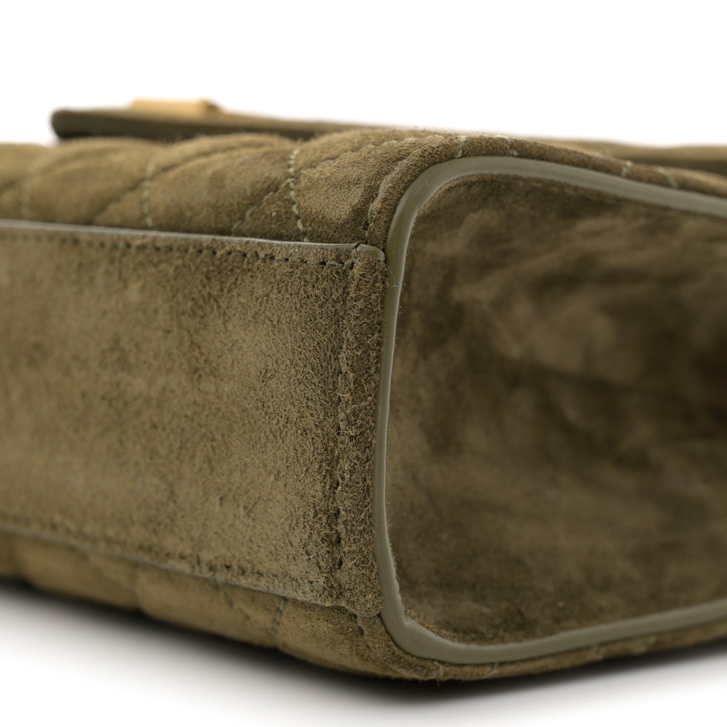 Saint Laurent Suede Mixed Matelasse Triquilt Medium Loden Green 10 of 10