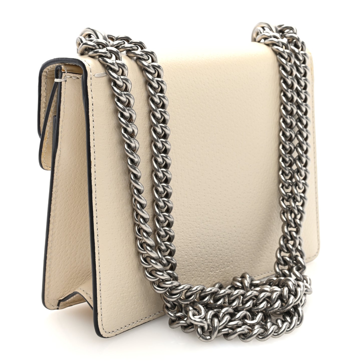 Textured Calfskin Crystal Mini Dionysus Shoulder Bag Mystic White