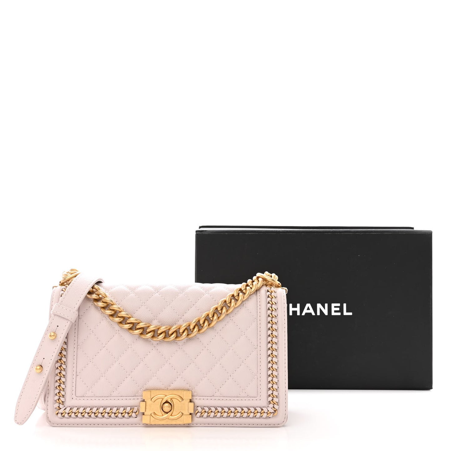 Caviar Quilted Chain Around Medium Boy Flap Light Purple