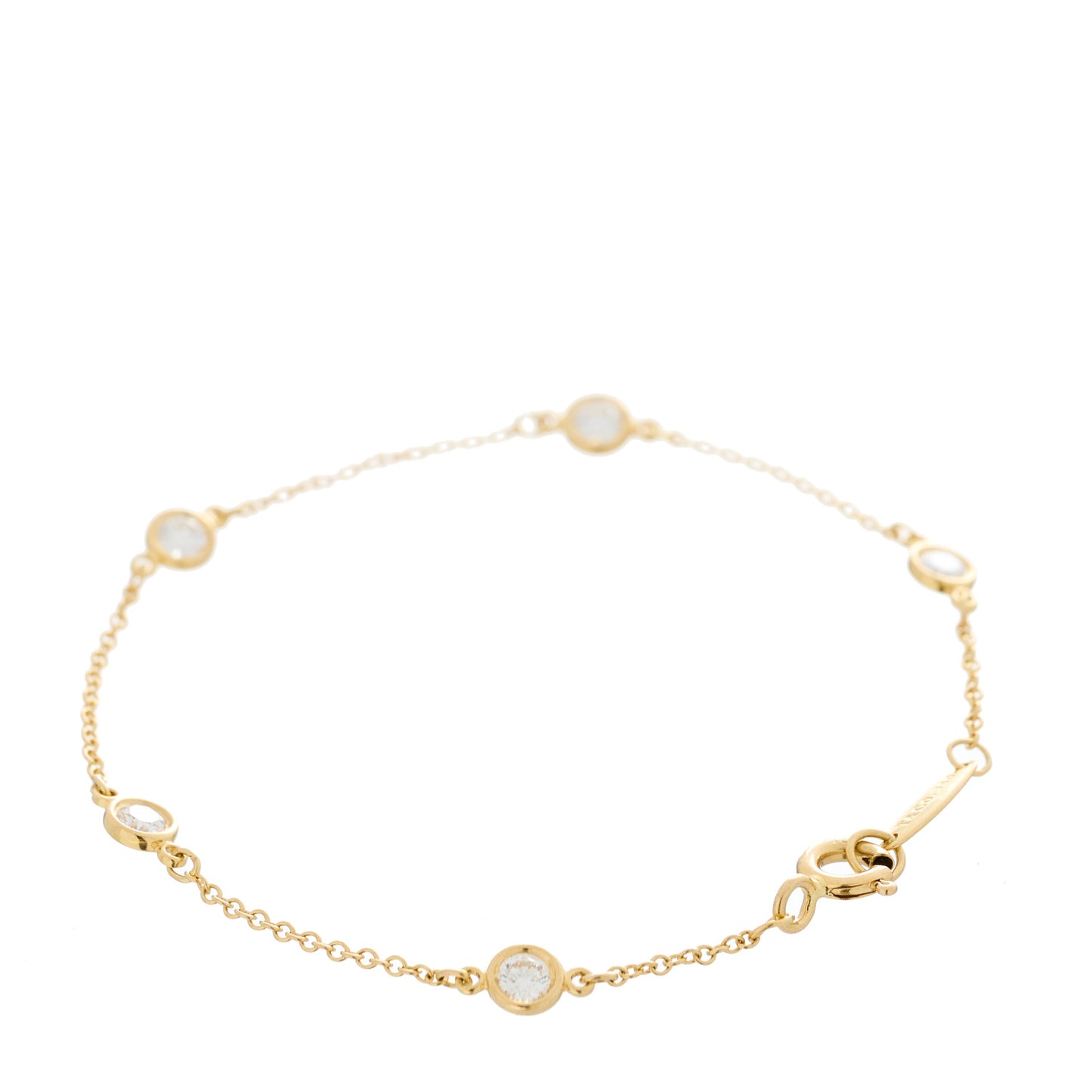 18K Yellow Gold Diamond .40ctw Elsa Peretti Diamonds by the Yard Station Bracelet