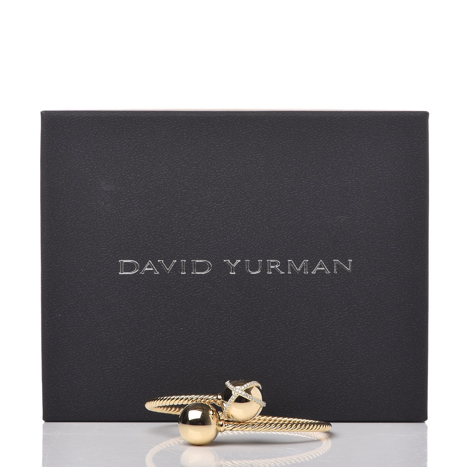David Yurman 18K Yellow Gold Diamond Solari Bypass Bracelet 6 of 6