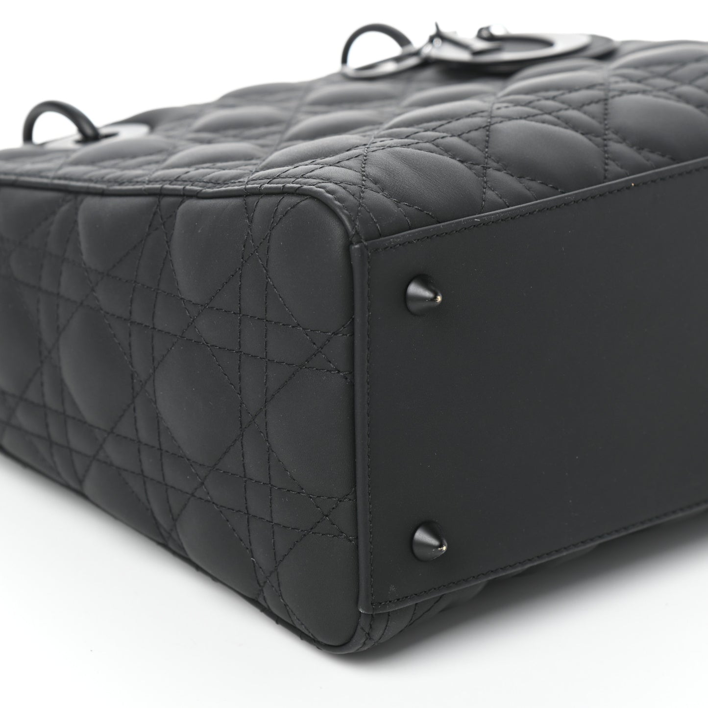 Ultra Matte Calfskin Cannage Medium Lady Dior Black