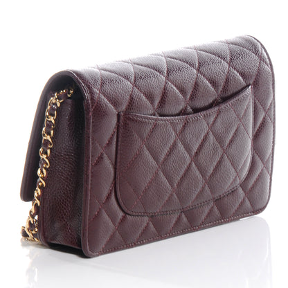 Chanel Caviar Wallet On Chain Dark Red 3 of 7