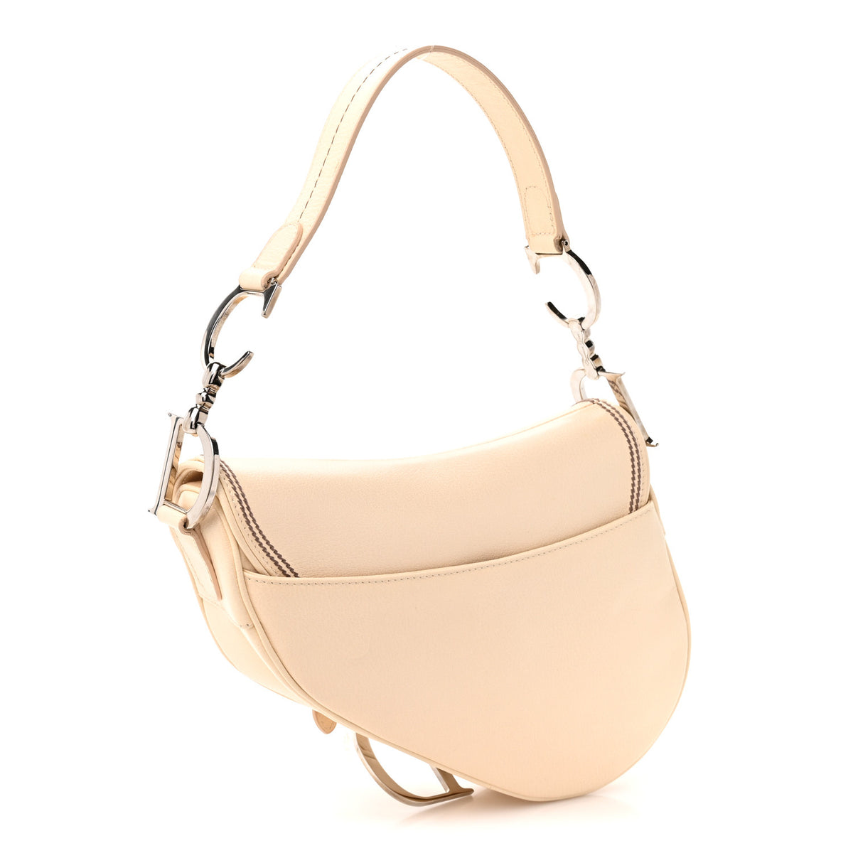 Christian Dior Grained Calfskin Saddle Bag Beige 2 of 12