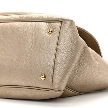Gucci Metallic Pebbled Calfskin Medium 1973 Top Handle Satchel Golden Beige 12 of 18