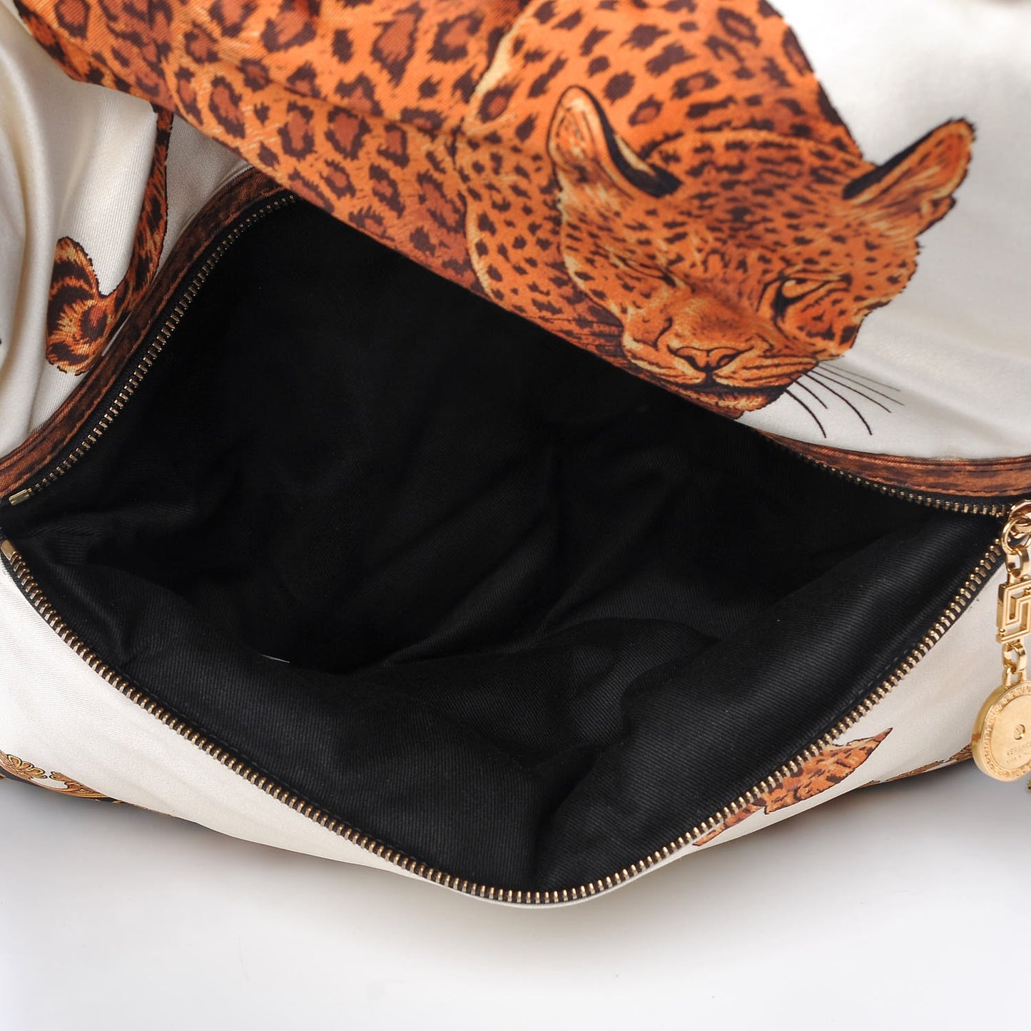 Silk Leopard Print Pillow Talk Shoulder Bag Gold