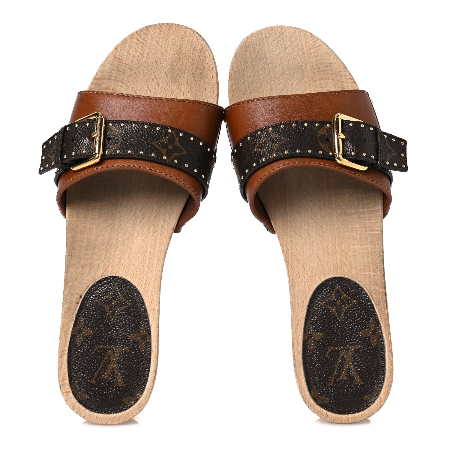 Louis Vuitton Calfskin Monogram Cottage Mule 39 Cognac 2 of 16