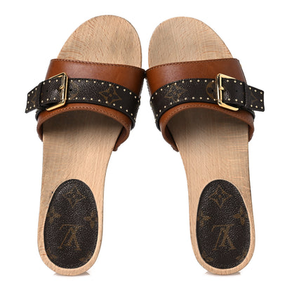Louis Vuitton Calfskin Monogram Cottage Mule 39 Cognac 2 of 16