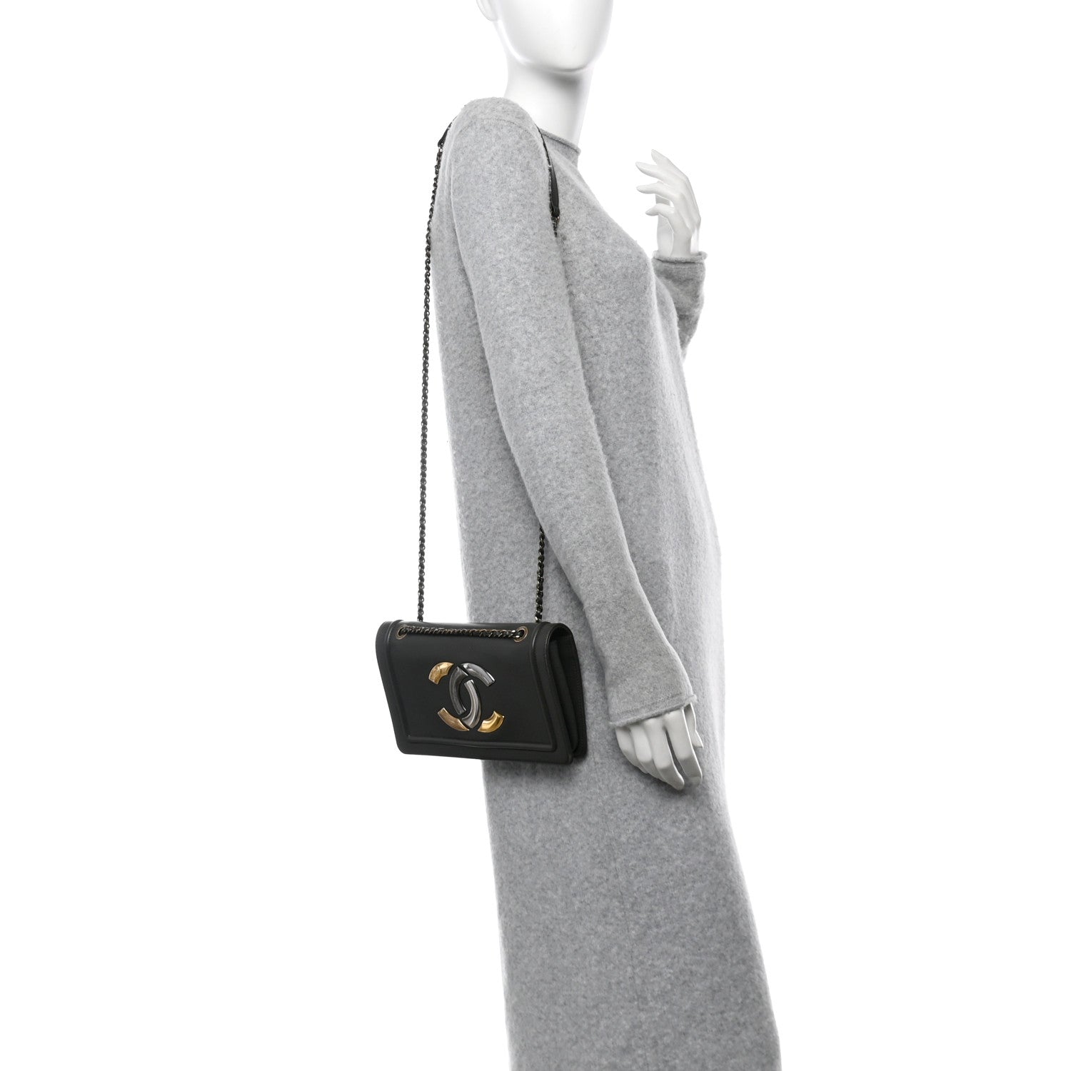 Chanel Lambskin CC Antico Flap Dark Khaki 2 of 11