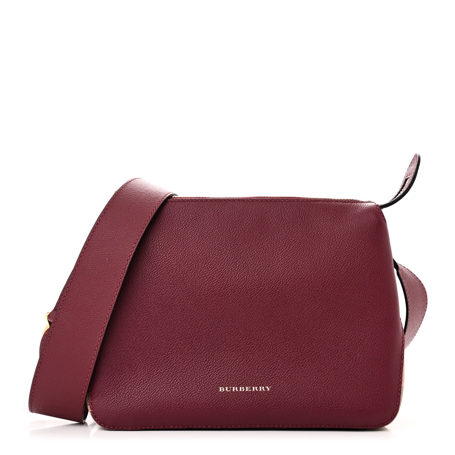 Burberry Soft Grain Calfskin House Check Small Helmsley Crossbody Dark Plum 1 of 10