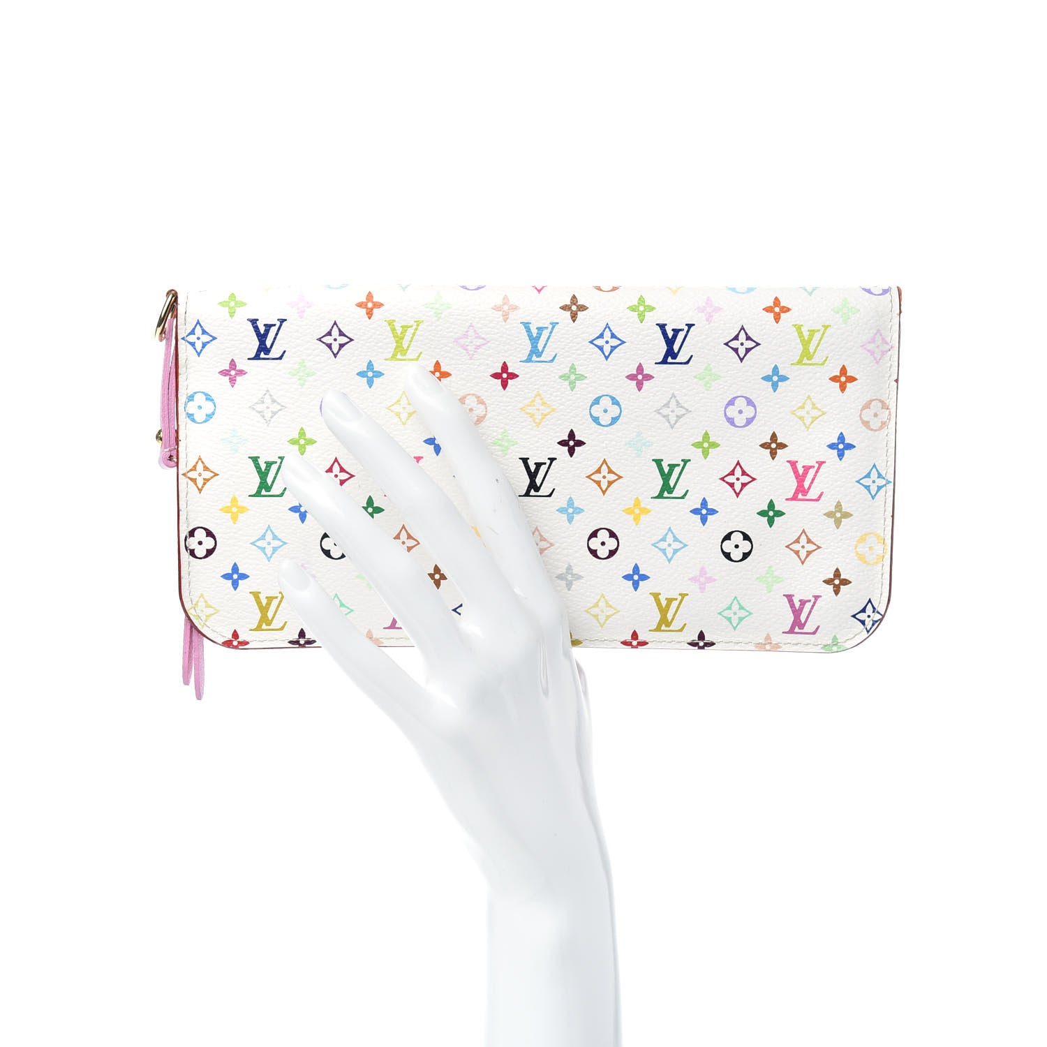 Louis Vuitton Monogram Multicolor Insolite Wallet White Litchi 2 of 6
