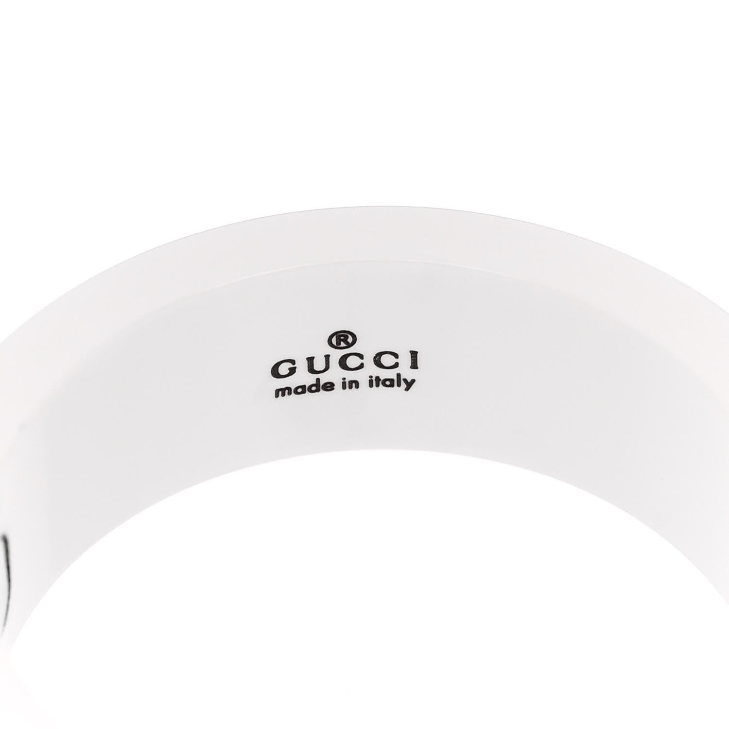 Gucci 18K Yellow Gold Zirconia 7mm Icon Band Ring 59 8.75 White 4 of 7