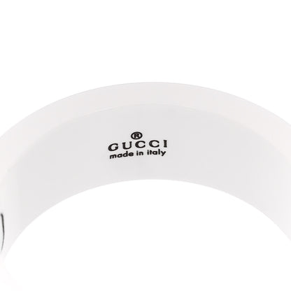 Gucci 18K Yellow Gold Zirconia 7mm Icon Band Ring 59 8.75 White 4 of 7