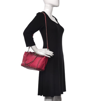Valentino Garavani Vitello Small Rockstud Tote Pop Fuxia 3 of 19