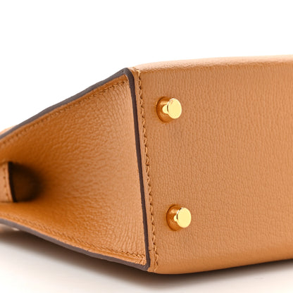 Hermes Chevre Mysore Verso Mini Kelly Sellier 20 Caramel Cacao 9 of 10