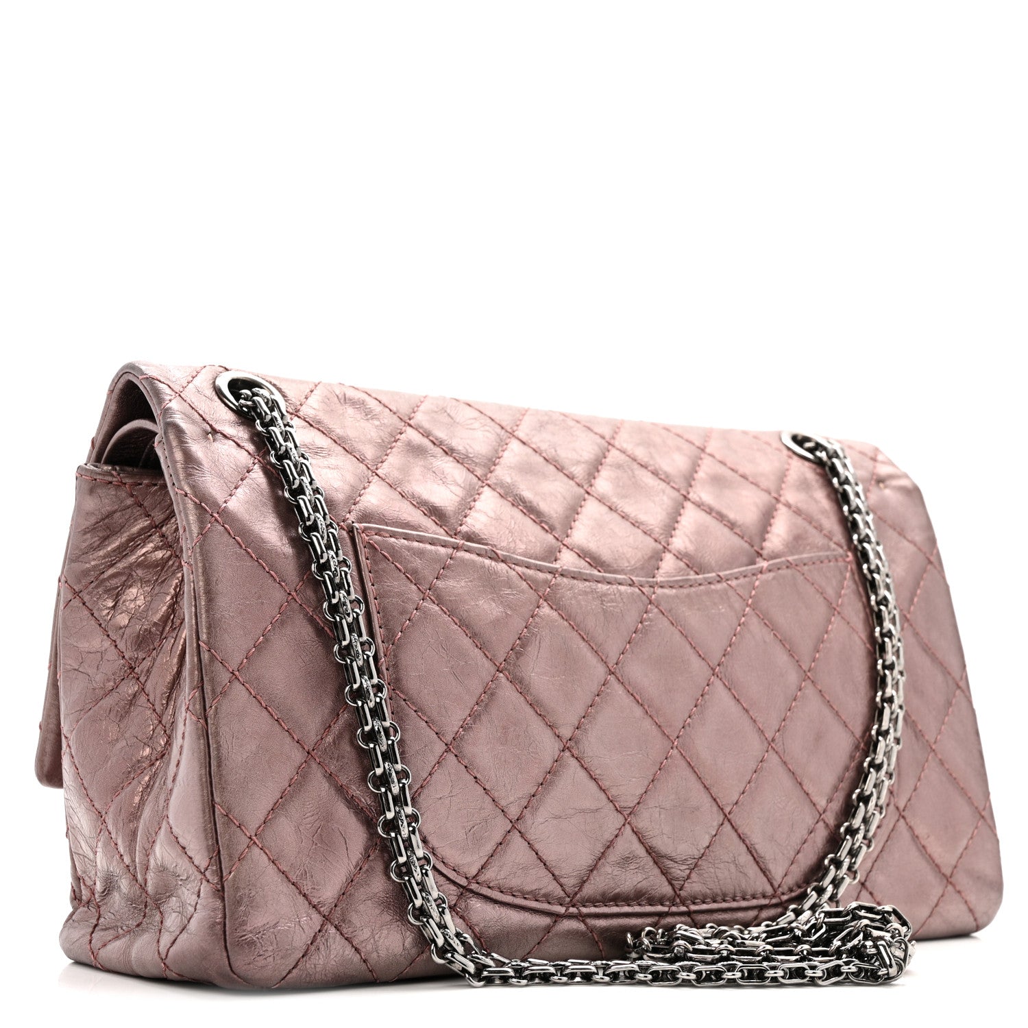 Chanel Metallic Aged Calfskin Quilted 2.55 Reissue 226 Flap Rose Fonce 3 of 16